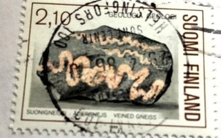 29.4.1986 leimattu Geologia Suonigneissi postimerkki