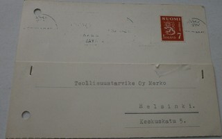Valmet, Rautpohjan tehdas, vastaus tarj.pyyntöön p. 1948