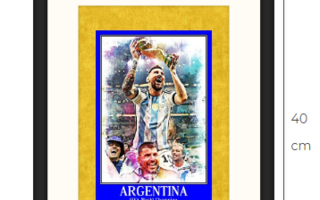 Uusi Messi Argentiina taidetaulu kehystetty