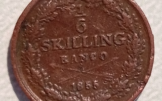 Ruotsi 1/6 skilling banco 1855