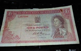 Rhodesia 1 Pound 1968 sn044 HMQEII VF