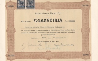 1947 Salmivirran Kumi Oy,  Lahti osakekirja