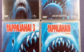 (SL) 4 DVD) Tappajahai - Jaws 1-4 (SUOMIKANNET!)