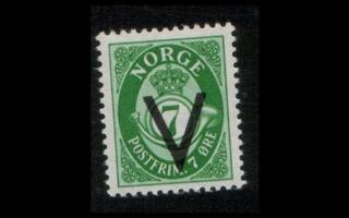 Norja 241y ** V-merkki 7 öre ei vesileimaa (1941)