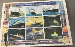 RMS Titanic höyrylaiva postimerkkiarkki