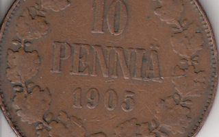 10 penniä 1905  kl 4-5
