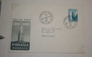 FDC kuori 26.1.1956 Porkkala