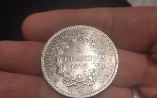 5 Francs 1875 hopearaha