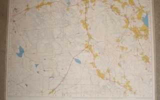 Lappeenranta KANGASAHO Topografinen kartta 72x54cm Kouvola