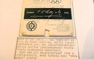 1939 Tupakka- askin kansi merivoimien kp joulukorttina