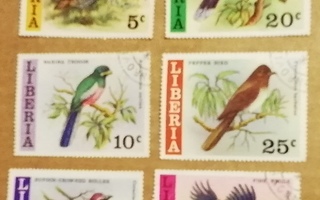 Liberia lintumerkit 6 kpl