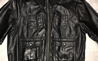 Musta keinonahkatakki, koko 40, H&M