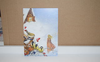 postikortti talvella ikkunassa
