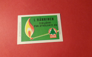 TT-etiketti Spar L Hänninen, Vihijärvi