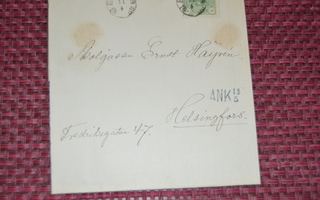 Vaakunamalli 1885 5 pen vihreä kirjeessä