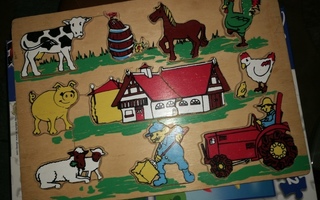 Puu palapeli puzzle maatila eläimet