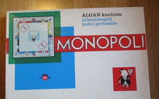 Vanha kunnon 1970-l MONOPOLI lautapeli ALGA MONOPOLY MARKKA