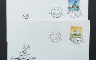 FDC 1994 Ystävyydellä Muumeja, LaPe 1235, 1236