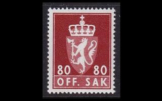 Norja 81y ** Virkamerkki 80 öre y-pap (1955)