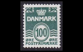 Tanska 718 ** Aaltoviiva 100 öre vihreä (1981)
