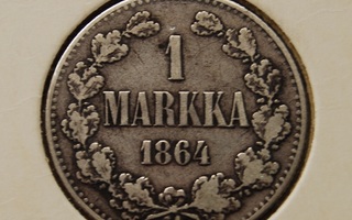 Suomi,1 markka 1864,hopea, Keisari Aleksanteri ll