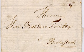 1787 yleisen postin kirje Oulusta Raaheen - sisältö