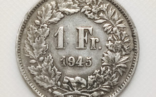 Sveitsi 1 Franc 1945B, Hopeakolikko