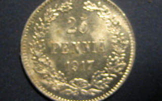 1917 25 penniä Hopeaa (Ag750 Cu250)