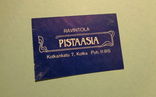 TT-etiketti Ravintola Pistaasia, Kotka