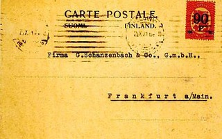 1921 90/20 p postikortti Saksaan