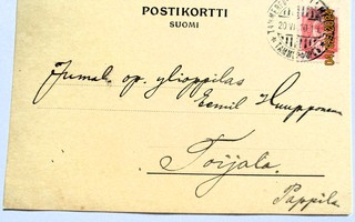 1910 Tampere kortti Toijalan pappilaan