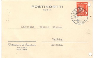 Vaasa,  v. 1950  firmakorttii kotiseutukeräilijälle