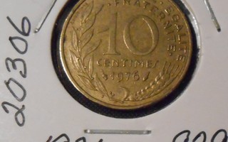 RANSKA  10 Centimes  v.1976   KM#929  Circ