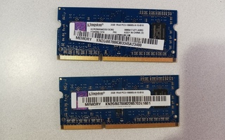 2GB DDR3 1333Mhz sodimm läppäriin 2kpl