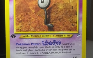 Pokemon kortti Unown L Neo destiny 1st edition