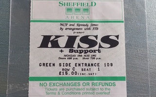 KISS : Keikkalippu Revenge kiertueelta '92