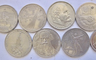 7 Kolikkoa CCCP 1 rupla 1970-1980-l