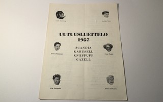 Äänilevyjen uutuusluettelo -lehtinen Scandia vuodelta 1957