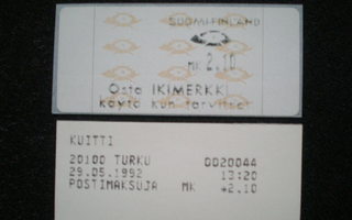 ATM12M4L0 - Osta IKIMERKKI 2,10 mk + KUITTI - LaPe 8 €