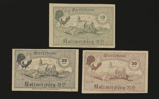 Itävalta 10, 20, 50 Heller, Kollmitzberg 1920