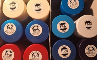 TAMIYA color for plastics 100ml, mini, eri värejä