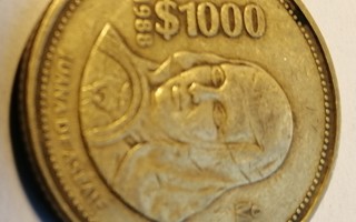 Mexico  1000 pesos kolikko 1988,