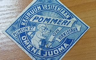 Keuruun vesitehdas Pommeri etiketti.