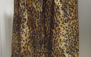 Pitkä pinnalta hapsutettu huivi, leopardikuvio, 175 x 36