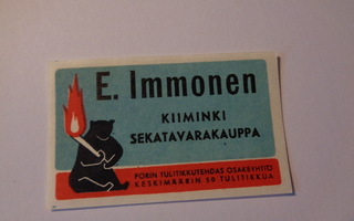 TT-etiketti E. Immonen, Kiiminki