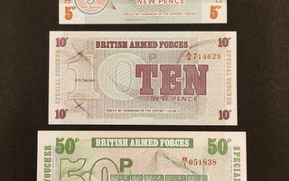 British Armed Forces 5, 10, 50 New Pence