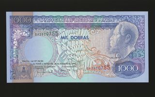 Sao Tome e Principe 1000 Dobras 26.8.1993, P64, UNC