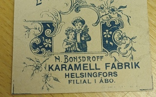 Lasten karamelli N.Bonsdroff Helsinki makeispaperi!