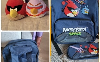 Angry Birds Space paketti, pehmot ja reppu ja penaali