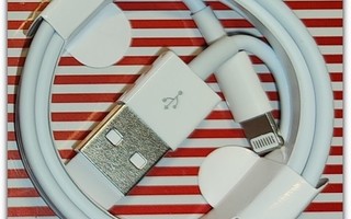 Valkoinen iPad / iPhone 8pin USB A - Lightning-kaapeli / 1m